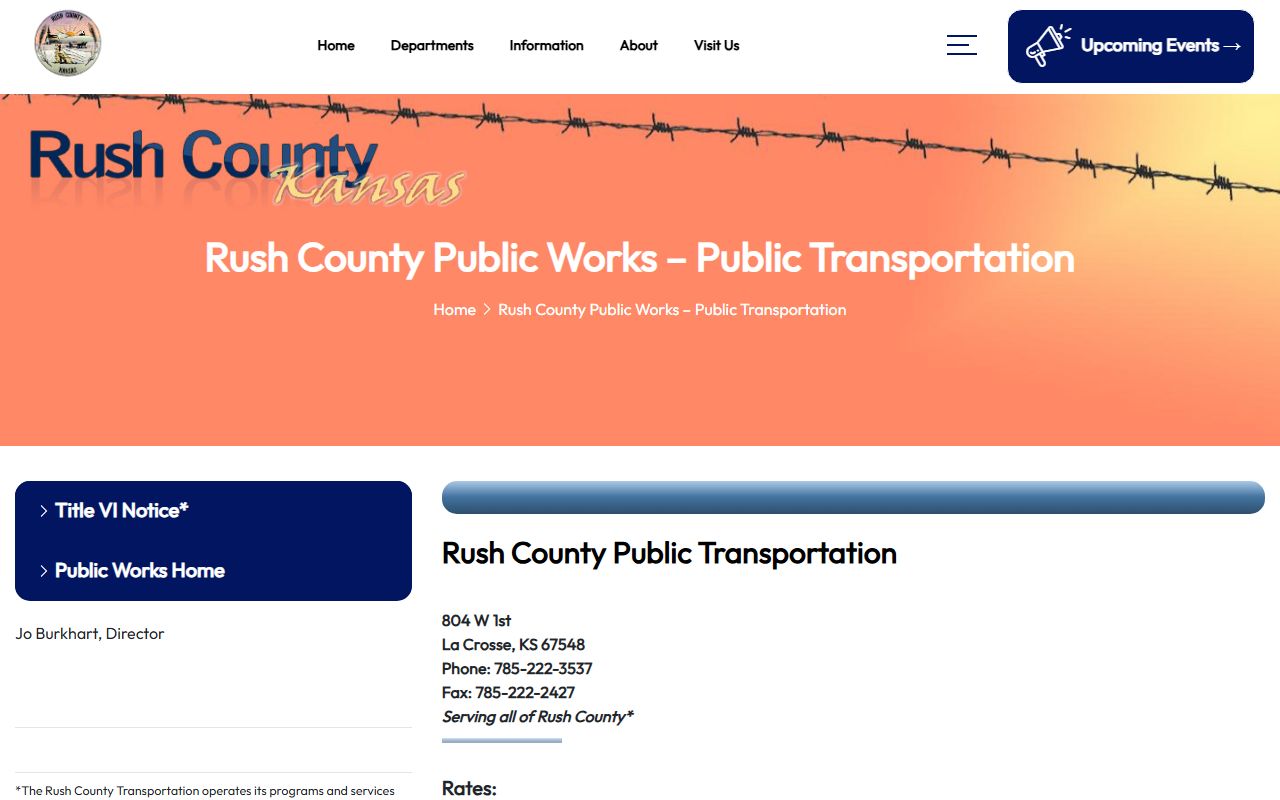 Rush County Clerk of the District Court public transportation courthouse access