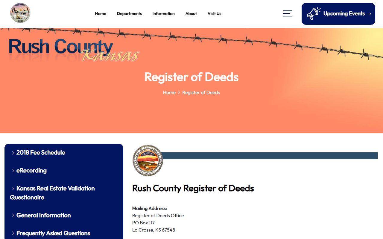Rush County Clerk of the District Court Register of Deeds distinction
