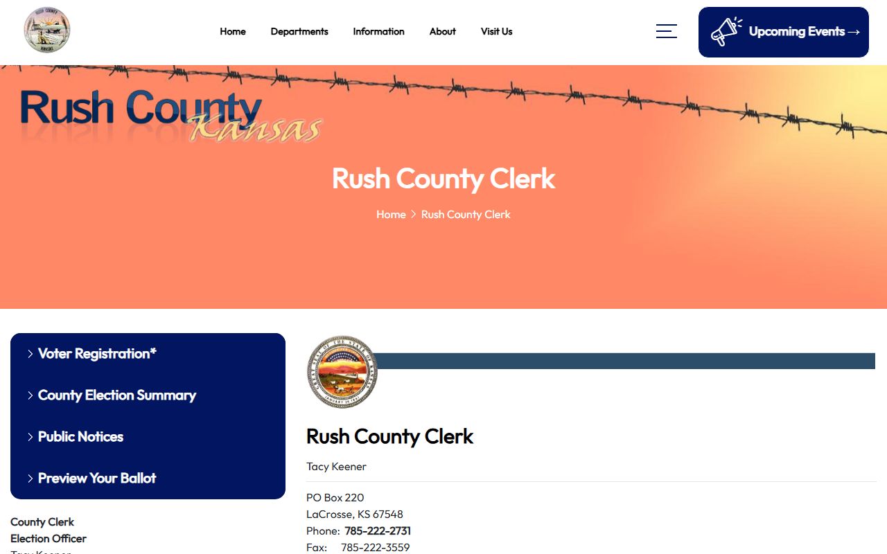Rush County Clerk of the District Court county clerk distinction