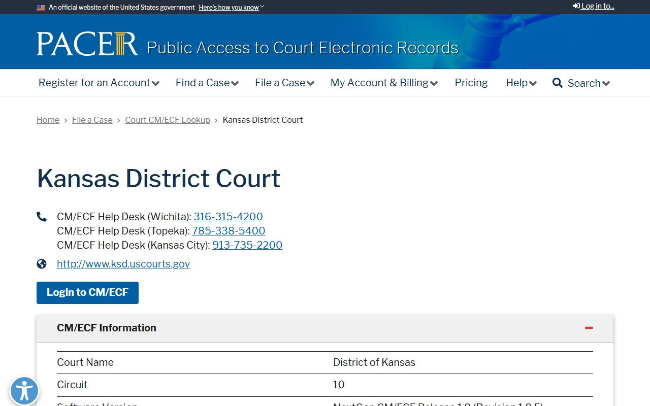Rush County criminal court records PACER District of Kansas lookup