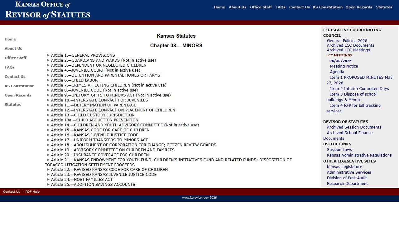 Rush County probate records Kansas juvenile code access limits