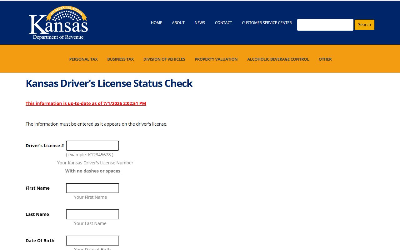 Rush County traffic court records Kansas license status check